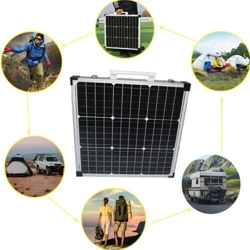 Full Power Rigid Frame Foldable Solar Panel 100w (2pcs 50w) For Home ,Car,Camping