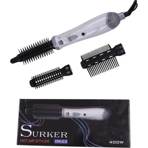SURKER DW-23 Professional 3in1 Hair Dryer Styling Tool Set Electric Hot Hair Styler Curly Hair Straightener Brush Comb Blower