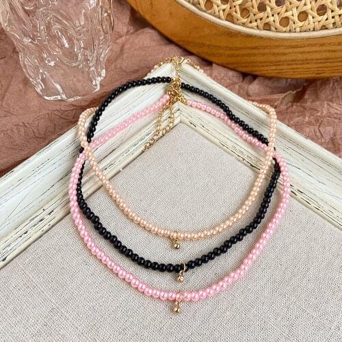 Simple Beaded Choker Necklace Women Fashion Seed Beads Strand Necklaces Of Girl Clavicle Necklaces Beach Travel Party Jewelry