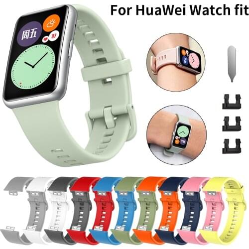 Silicone Sport Band For Huawei Watch Fit 2020 Strap Watchbands For Huawei fit Wristband Replace Bracelet Accessories