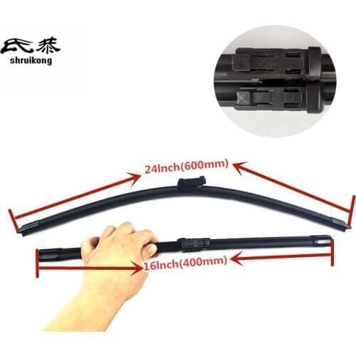 Free shipping 2pcs/lot Wiper blades for 2010-2015 Audi A1 8X 24"+16" Car Accessories Windscreen Wipers Car-styling