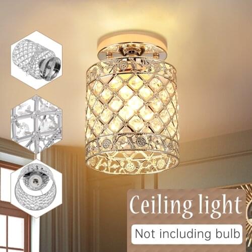 Led Ceiling Lights Crystal Lampshade Balck Gold Plafonnier Living Room Bedroom Modern Round Square Decorative Ceiling Lamp E26