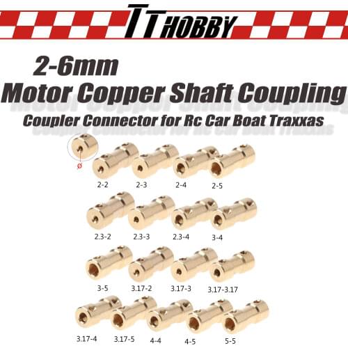 TTHOBBY 2mm-6mm Motor Copper Shaft Coupling Coupler Connector Sleeve Adapter Tool Accessories for Rc Car Boat Traxxas Drop Ship