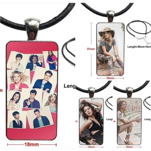 Tv Violetta Necklace Fashion Long Chain With Rectangle Necklace Jewelry For Women Men Party