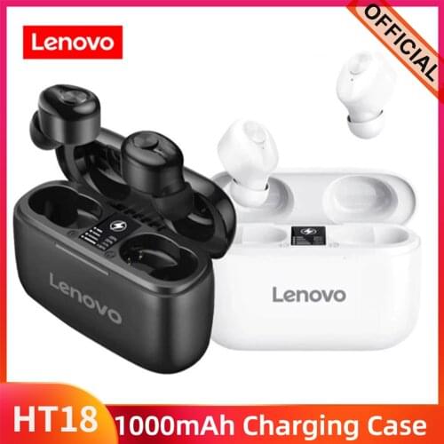 Lenovo HT18 Wireless Headphones TWS True Bluetooth Earphone EarBuds Stereo HD with mic Headset Big Battery 1000mAH Charging box