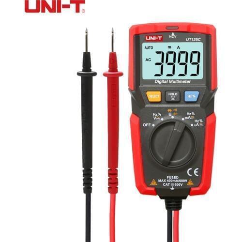 UNI T UT125C Pocket Size Digital Multimeter AC DC Voltmeter Ammeter Ohmmeter Capacitance Temperature tester CE cETLus Approved
