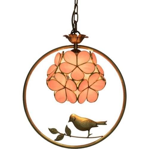 Japanese Petal Glass Bird Loft Pendant Lights Bedroom Living Room Dining Lamps Bar Balcony American Art Hanging Lights Lighting