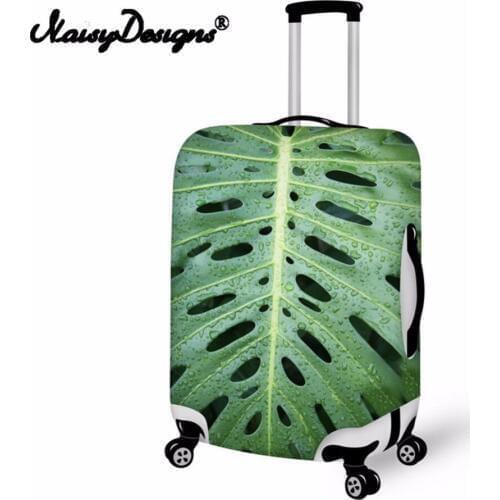 Noisydesigns Green Color Plants Luggage Suitcase Elastic Protective Cover Dust-proof Trunk Suitcase Case Cover for S/M/L