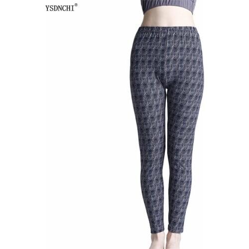 YSDNCHI New 2021 Women Pants Ladies New Style Trousers Black Plaid Leggings Casual Leggins Push Up Elasticity Sexy Jeggings