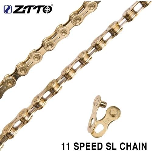 ZTTO MTB 11 Speed SL Golden half hollow Chain 22s 11S Mountain Bike Road High Quality Durable Gold 11v for Parts K7 System