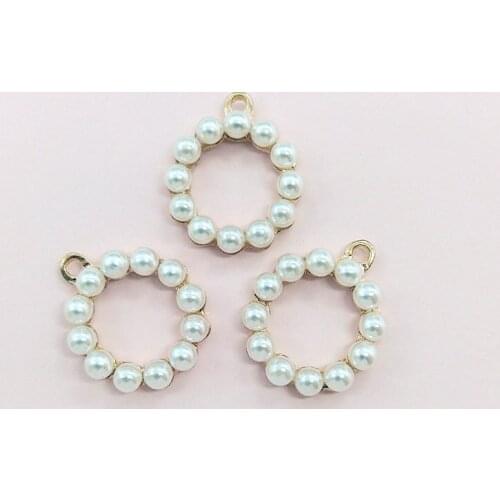 10Pcs Alloy pearl jewelry accessories pearl pendants series diy materials earrings necklaces pendants Handmade clothing pendant