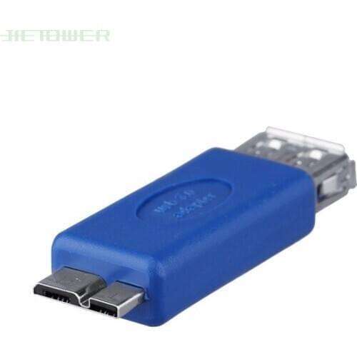 100pcs/lot Blue Standard USB 3.0 USB3.0 Micro B Male To Type A Female MicroB/AF Adapter Convertor with OTG Function Note3 OTG