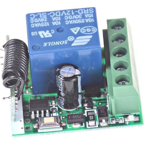 DC 12V 1CH 433MHz RF Wireless Diy Remote Control Switch Relay RF Receiver Module For 433MHz Transmitter Learning Button