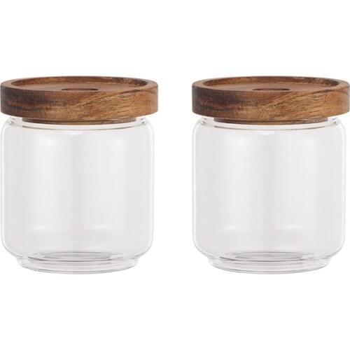 2 Pcs 500/750ML Glass Sealed Can Food Storage Can Honey Tea Storage Container