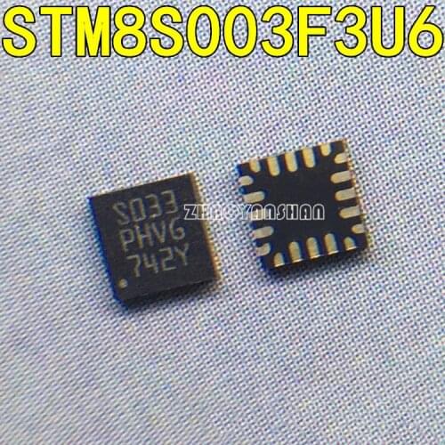 5pcs X STM8S003F3U6 8S003F3U6 STM8S003F3U6TR 16MHz 8KB 1KB UFQFPN-20