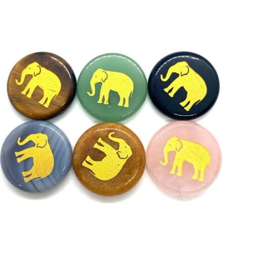 6pcs/set Exquisite Natural Stone Agate Pattern Symbol Stone Reiki Stone Crystal Healing Stone Divination Stone Reiki Healing25mm