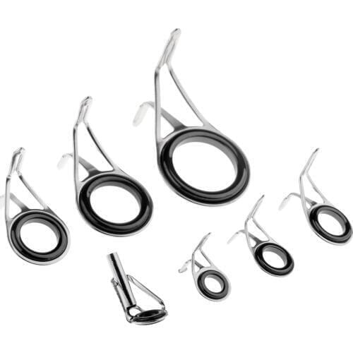 7pcs Double Leg Fishing Rod Guides Tip Tops Diameter: 5mm-18mm