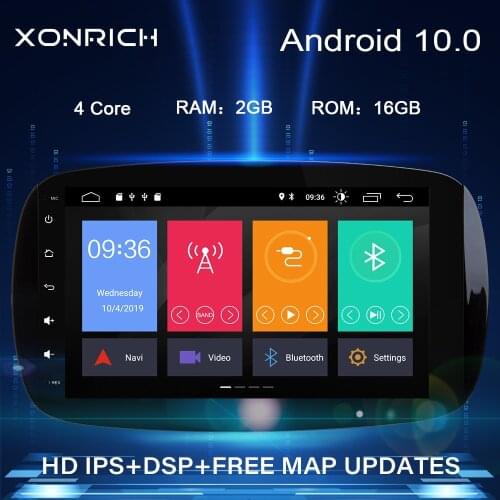 IPS DSP 2 Din Android 10 Car Multimedia Player For Mercedes/Benz Smart Fortwo 2016 2017 2018 Radio GPS Navigation Stereo Carplay