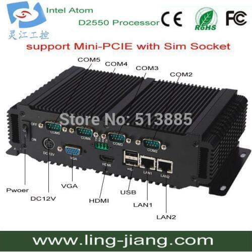 Fanless Industrial Computer With 2*LAN &4* USB (lbox-2550)