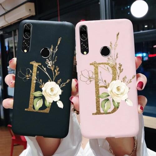 Fashion Flower Letter Alphabet Case For Huawei Y9 Prime 2019 P Smart Z STK-LX1 6.5" Case Silicon Soft TPU Back Cover Phone Cases