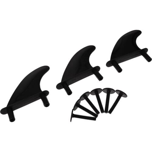 Surfboard Black Fin & Screws for Softboard/Surf Board Accessories(3 per set)