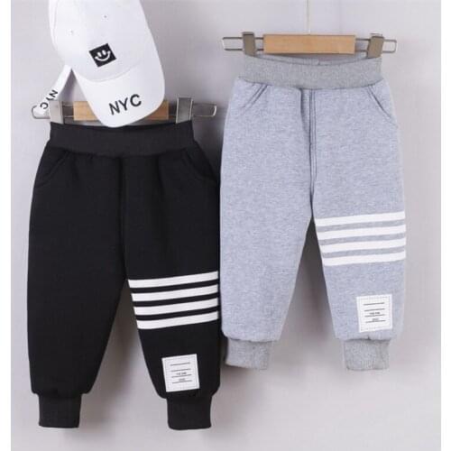 Childrens sweatpants, winter clothes, warm pants, boys, pure cotton, girls, trousers, baby plus velvet, autumn/winter children