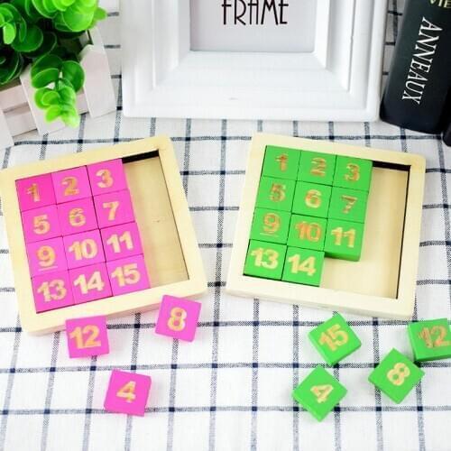 Childrens Educational Number Puzzles Toy Wooden Digital Klotski Classic Montessori Intelligence Game Baby Wood Sudoku Kids Gift