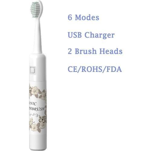 CE ROHS Electric Cleaning Brush Rechargerable Ultrasonic Electric Toothbrush Dupont Bristles For Adult