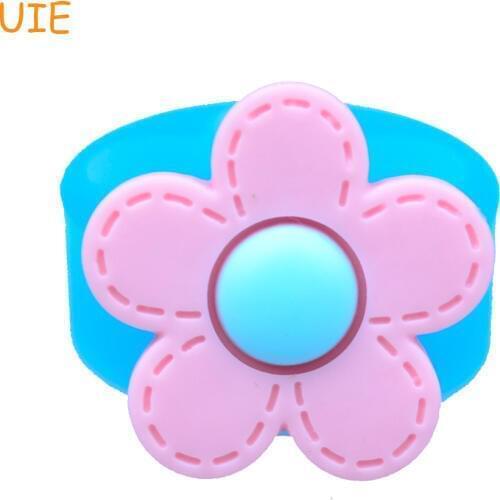 HYL259U 27.4mm Flower Silicone Push Mold - for Fondant, Cupcake Toppers, Decorative, Jewelry, DIY Handmade, Resin Clay Mold