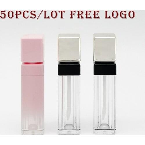 Custom Logo 10/30/50pcs Clear Lip Gloss Containers with Gold Pink Lid Empty Cosmetic Containers Lip Balm Tube Lipstick Tube