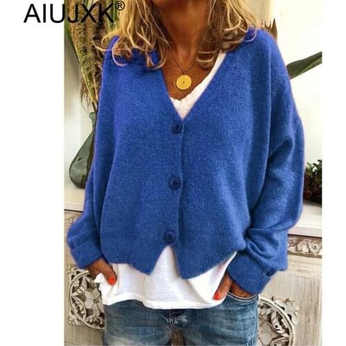 AIUJXK 2020 Autumn Clothes Knitted Cardigan Women New Casual Short Knitted Top Female Loose Sweaters Single Breasted Knitwear
