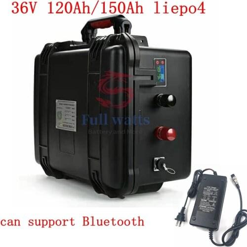 36V 150AH lifepo4 36v 120Ah lifepo4 lithium battery bluetooth APP 12S BMS for 3000w go cart bike scooter boat +20A Charger