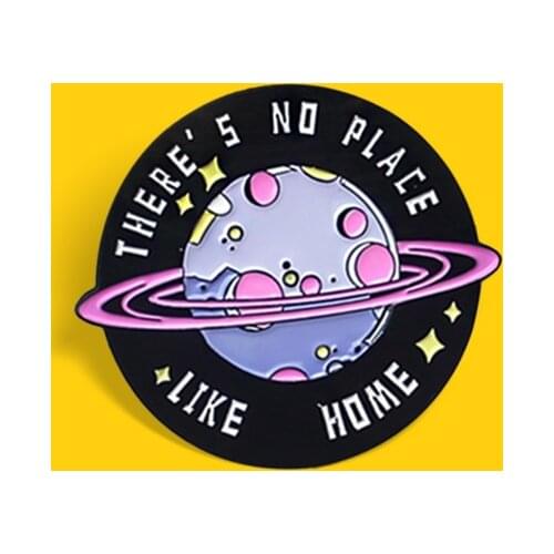 Cartoon Violet Planet Star Enamel Pins Custom Theres no place like home Universe Planet Brooches Lapel Badges for Kids Jewelry