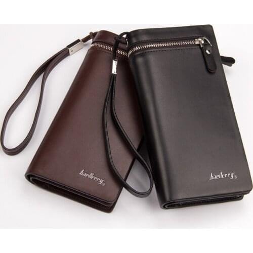 Mens Long Business Wallet Multi-functional Clutch Bag Card Bit More Handbag Zip Clutch Bag