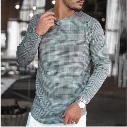 2021 Spring Autumn New Mens Slim Pullover Long-sleeve T-shirt Men O-neck Striped Bottoming Shirt Tees Tops Men Casual Shirts