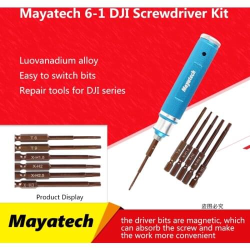 Mayatech 6-in-1 DJI Screwdriver Kit Pan-tilt Dismantling Torx/Hexagonal Driver Bit T6/T9 Set 6-in-one