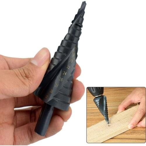 3Pcs 4-32MM HSS Stepped Drill Bit Set High-speed Steel Spiral for Metal Cone Triangle Shank Hole