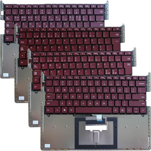 New US/Korean/Norwegian/Portuguese Red Laptop Keyboard for Microsoft Surface Laptop 1 2 1769 1782 13.5 inch
