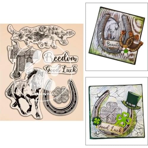 2021 New Retro Animal Horse Horseshoe Pattern Clear Stamps For DIY Craft Making Greeting Card Scrapbooking No Metal Cutting Dies