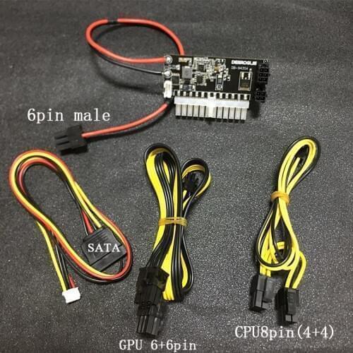 NEW PCI-E 6pin male Input DC12V-ATX-400W 24pin Power Supply Module Swithc Pico PSU Mini ITX High DC-ATX power module ITX Z1
