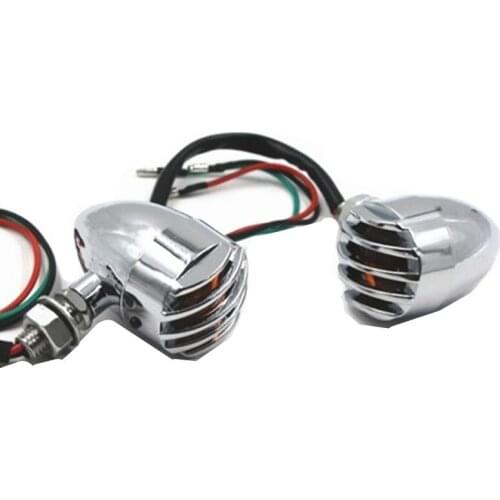 Pair Metal Chrome Amber Turn Signal Light Indicator For Suzuki Street Bike Racer Bandit Boulevard M90 50 GSF M109R C50 Burgman