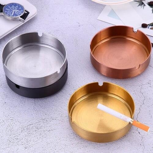 1pc Stainless Steel Ashtray Cigar Ashtray Ash Tray Cigarette Rest Holder Home Practical Smoking Accessories