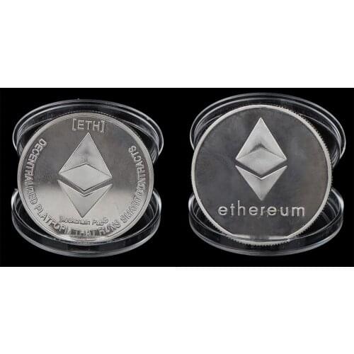 1 Pieces Silver Plated Ethereum Coin commemorative Coin Litecoin Art Collection Gift
