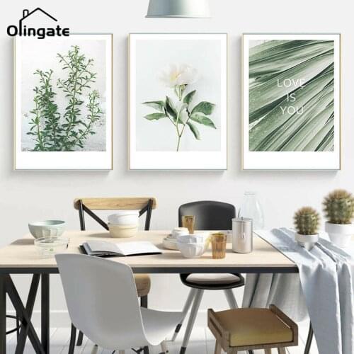 Nordic Style Posters and Prints Scandinavian Tropical Green Plant Leaves Canvas Painting One Piece Wall Art Picture Home Decor