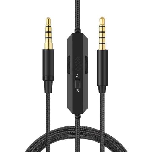 Replacement Braided Cable Extension Cord With Inline Mic Mute Volume Control For Logitech Astro A10 A30 A40 A40TR A50 Headsets