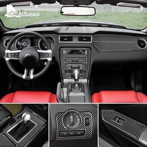 AIRSPEED Carbon Fiber for Ford Mustang 2009 2010 2011 2012 2013 Accessories Interior Trim Decoration Cover for Mustang Sticker