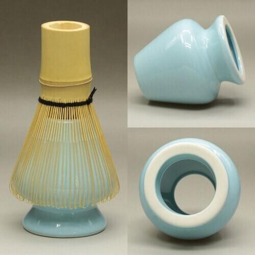 Japanese Celadon Matcha Whisk Stand Kusenaoshi Chasen Shaper Holder Ceremony
