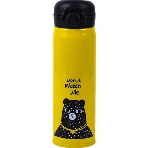 Kamplumbaa Black Bears Yellow Steel Thermos 500ML