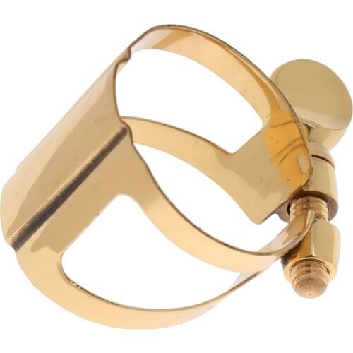 Gold Metal Soprano Sax Saxophone Mouthpiece Ligature Clip for Wind Instrument Parts