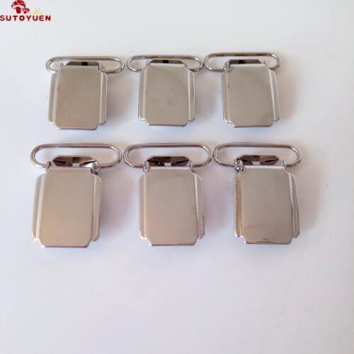 10 pcs Square Shaped Metal Suspender Clip Paci Pacifier Clips Hook Holder with Plastic Insert for 1 inch 25mm Sutoyuen